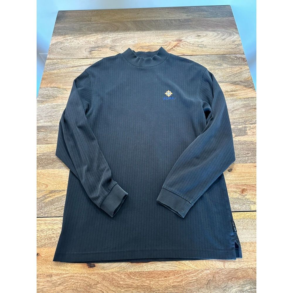 Vintage 90s Nike Golf Turtleneck Solid Black Long Sleeve Men's M La Quinta Logo